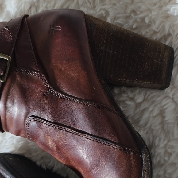 Frye Patty Riding Boot Bootie Gently Worn Brown Leather - Size 10 - Picture 2 of 9